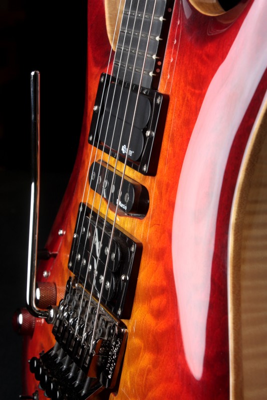 custom guitar with deep carve
