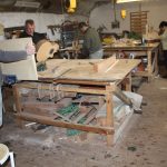 Stevie (front) is making a 5 string archtop bass