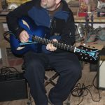Steve play testing his new guitar